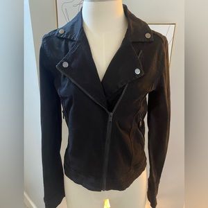 Lucky Brand black denim moto jacket size S